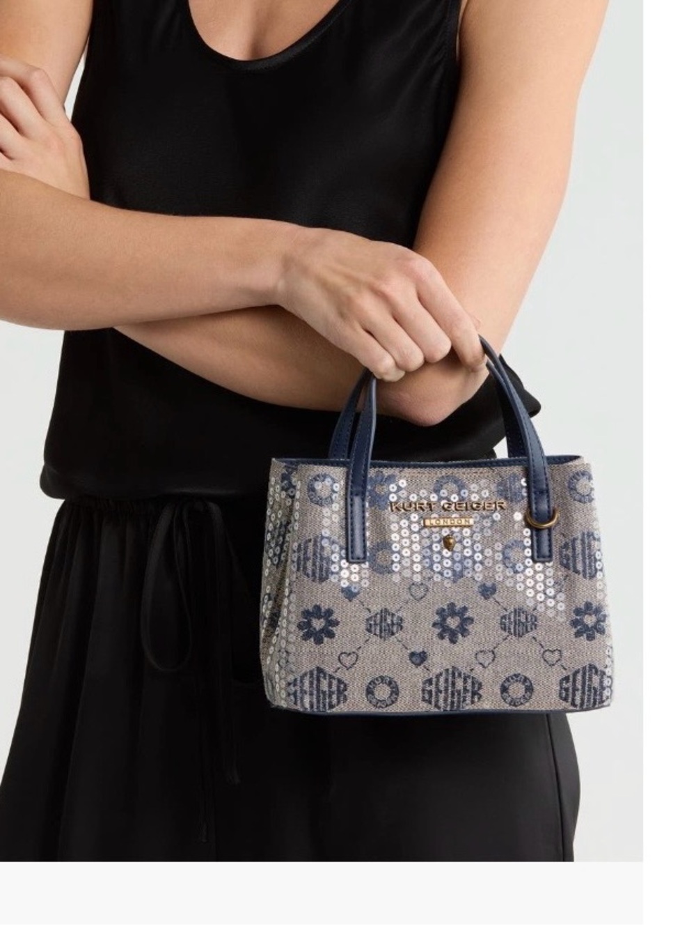 Kurt Geiger Hamstead Sequin Jacquard Mini Crossbody Tote Bag